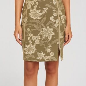 Teenflo Olive Floral Pencil Skirt